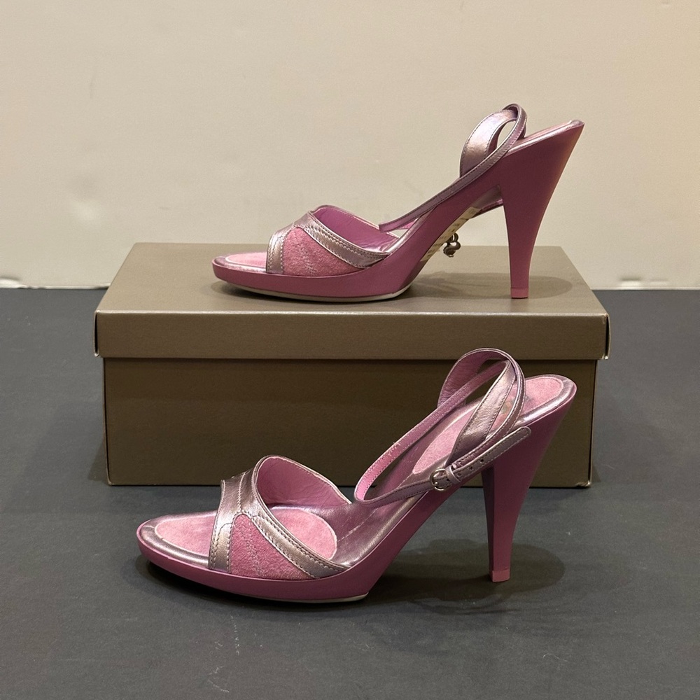Cole Haan x Nike Lab Barbie Metallic Pink Heels w/ Ankle Charms - Picture 7 of 11